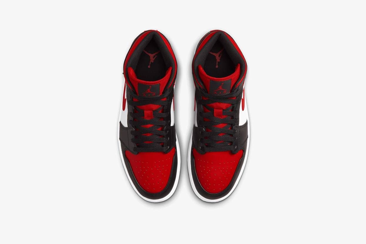 【販売リンクあり】海外抽選中 Nike Air Jordan 1 Mid "Black/Gym Red/White" 抽選/定価/販売店舗まとめ 3枚目