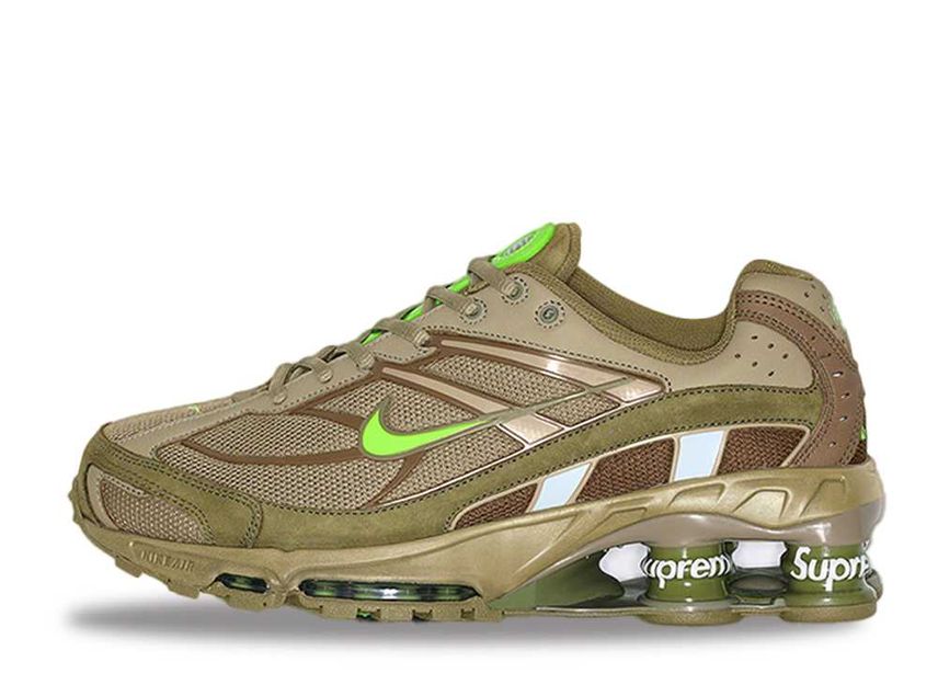 Supreme × Nike Shox Ride 2 "Neutral Olive/Electric Green-Pilgrim