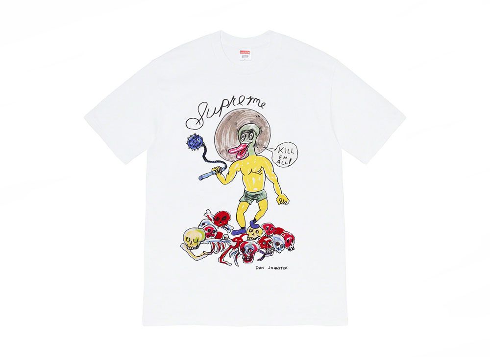 Supreme daniel johnston kill em all tee white 