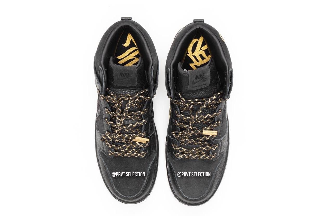 【スニダンで購入可】8/29発売 Faust × Nike SB Dunk High "Black and Metallic Gold" 抽選/定価/販売店舗まとめ 6枚目