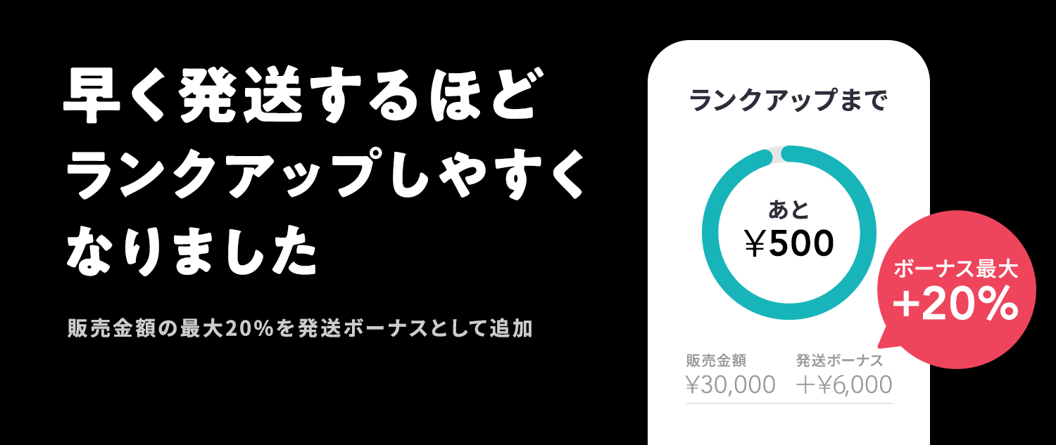 商品を早く発送するとランクが上がりやすくなりました!