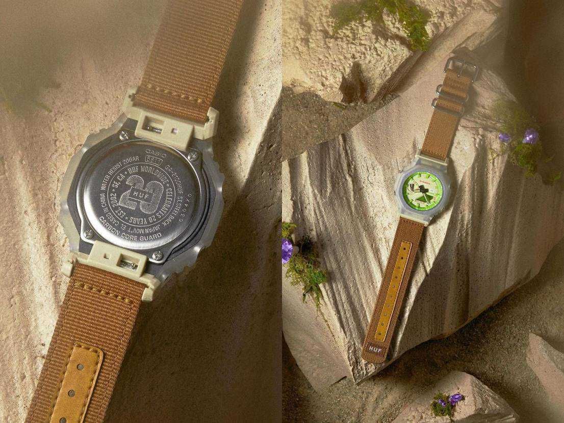 【販売リンクあり】7/22・8/1発売 HUF × CASIO G-SHOCK 20TH ANNIVERSARY GA-2100 "Green" 抽選/定価/販売店舗まとめ 2枚目