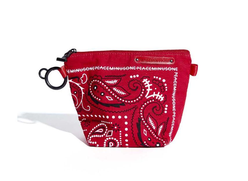 PEACEMINUSONE LEATHER POUCH #1 BLACK