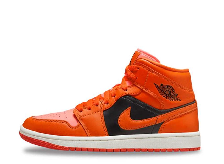 Air jordan 1 mid orange black best sale