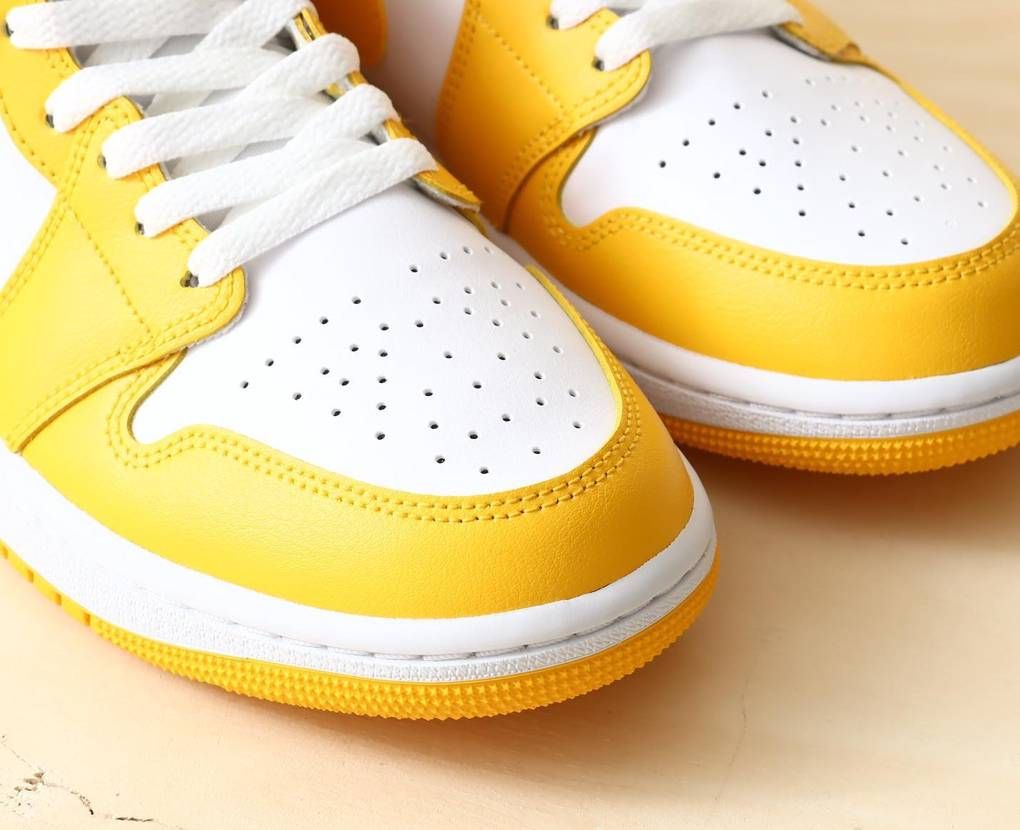 【スニダンで購入可】8/17発売 Nike WMNS Air Jordan 1 Mid "Lemon" 抽選/定価/販売店舗まとめ 5枚目