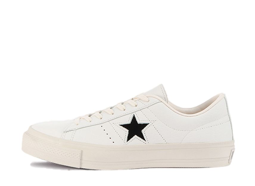 Black leather sales one star converse