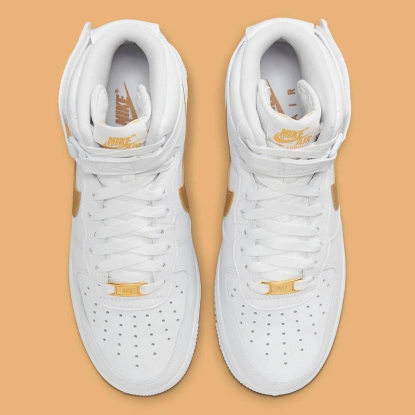 【最新リーク】Nike Air Force 1 High "White/Metallic Gold" 抽選/定価情報 2枚目