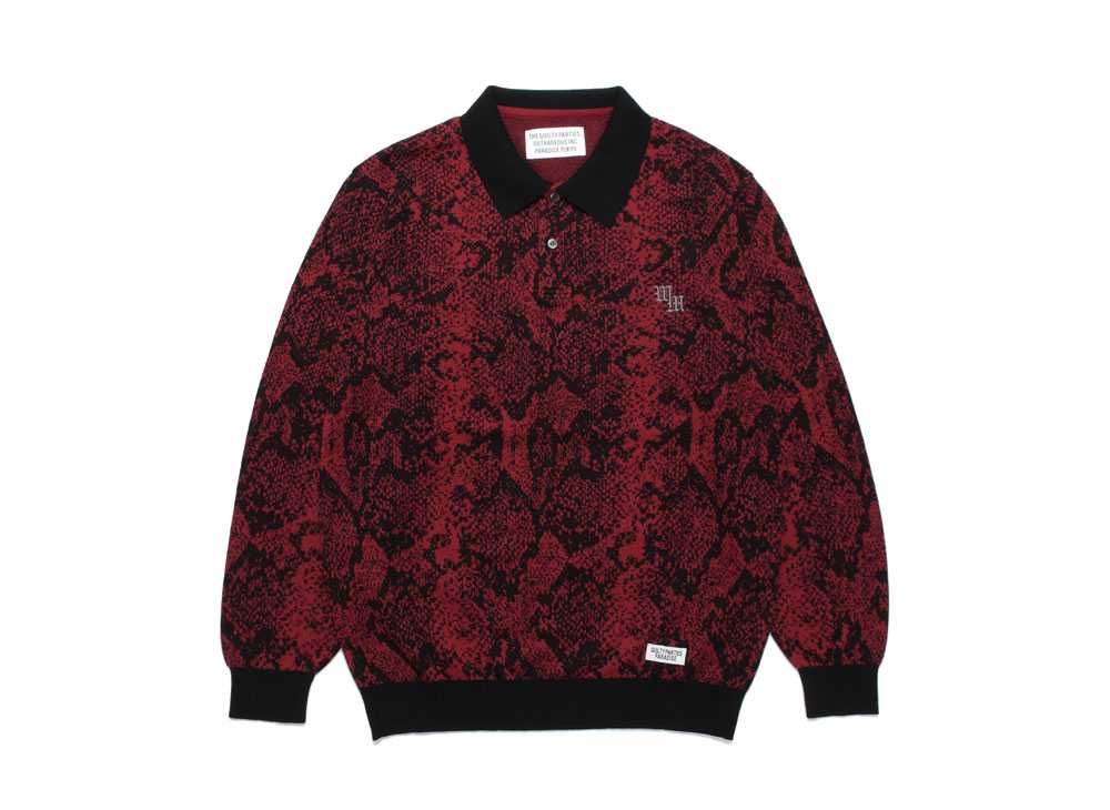 WACKO MARIA Python Knit Jacquard Polo Shirt
