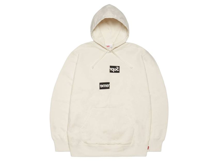 Supreme Comme des Garcons SHIRT Split Box Logo Hooded Sweatshirt White SNKRDUNK