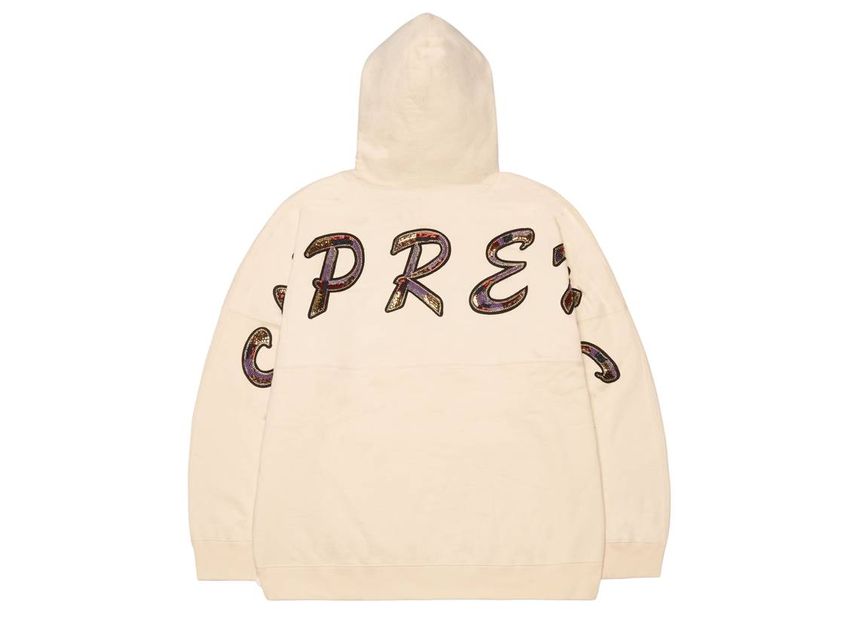 Supreme Beaded Hooded Sweatshirt ナチュラル M-