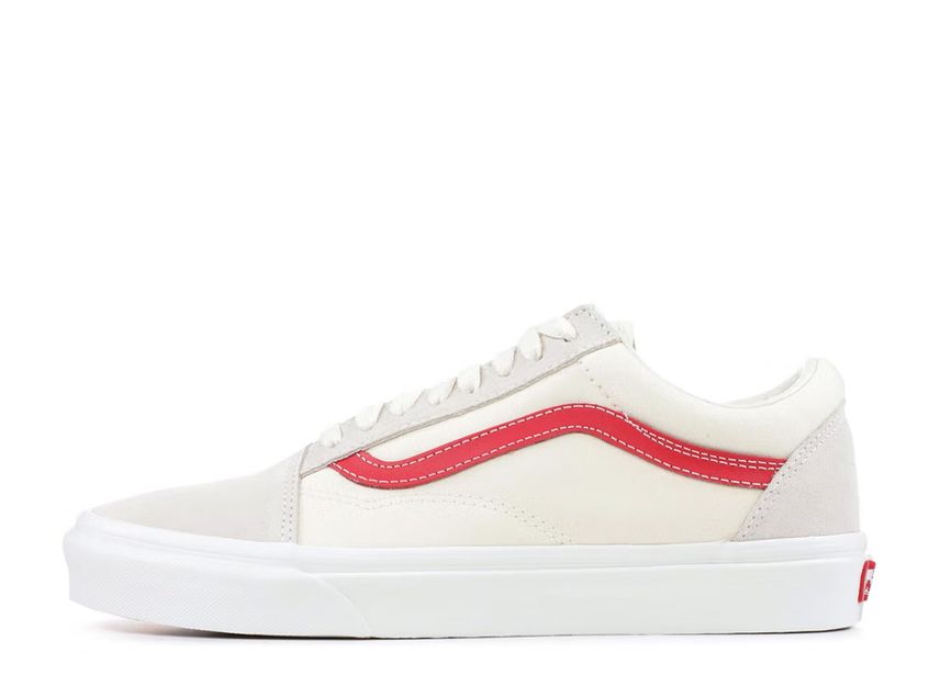 Cream red vans best sale
