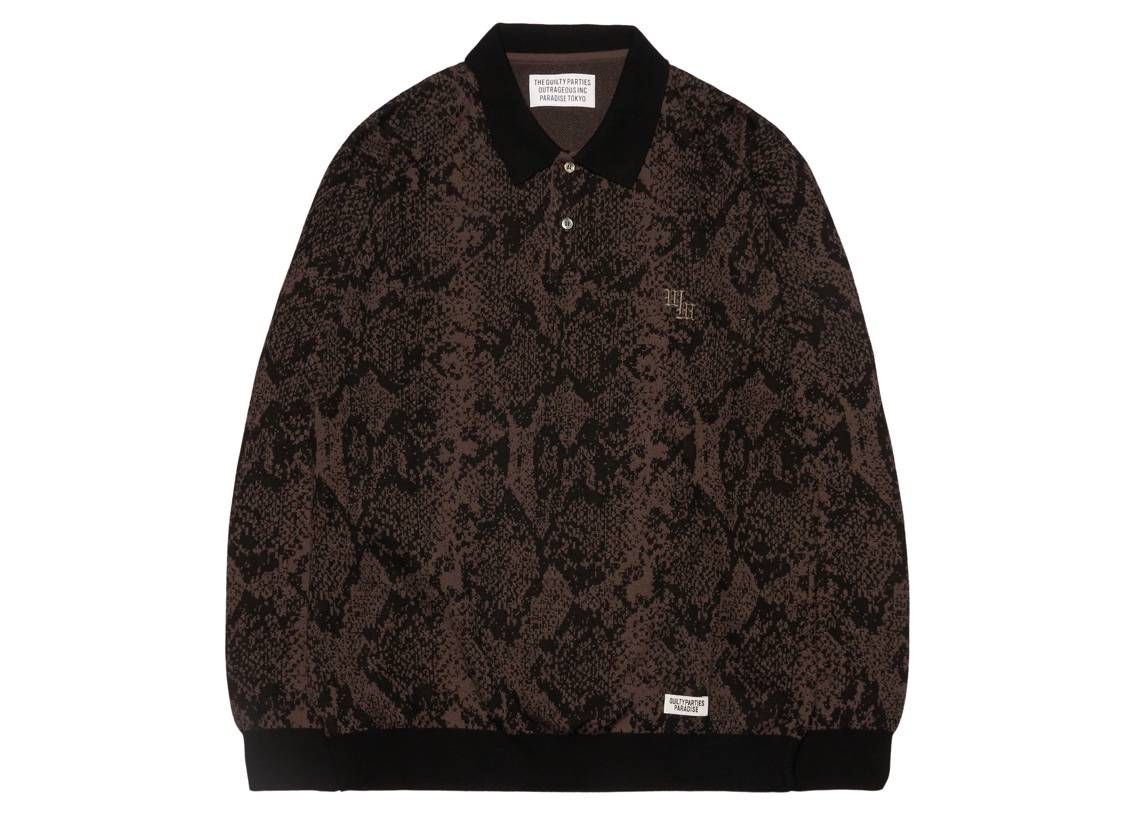 WACKO MARIA Python Knit Jacquard Polo Shirt