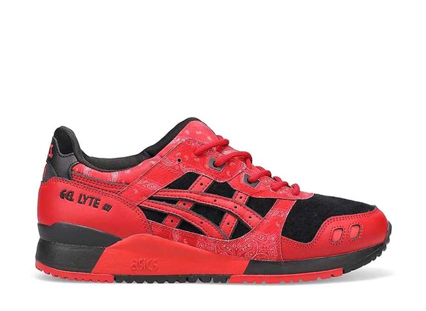 Asics gel lyte 3 red deals black white