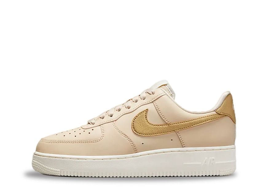 Air force 1 07 white beige metallic gold best sale