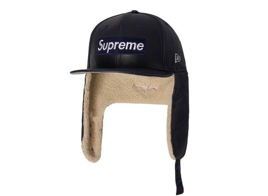 Supreme Leather Earflap Box Logo New Era