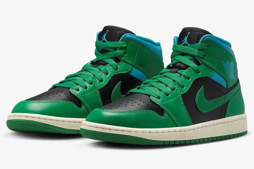 4/15発売|Nike WMNS Air Jordan 1 Mid "Black/Lucky Green and Aquatone"|抽選/販売/定価情報