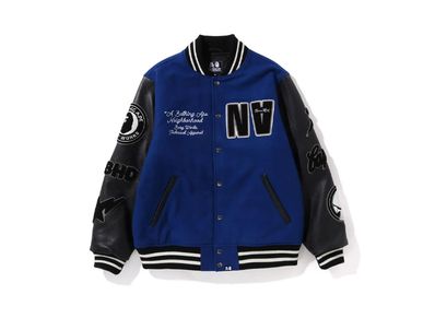 M BAPE neighborhood VARSITY JACKET | vrealitybolivia.com