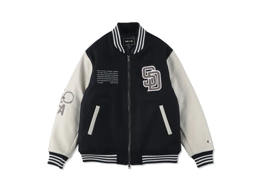 WIND AND SEA x MLB Varsity Jacket Navy | www.tspea.org