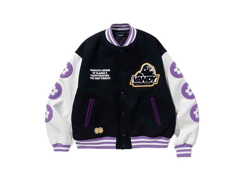 日本製・綿100% XLARGE×VANDY THE PINK VARSITY JACKET M - スタジャン