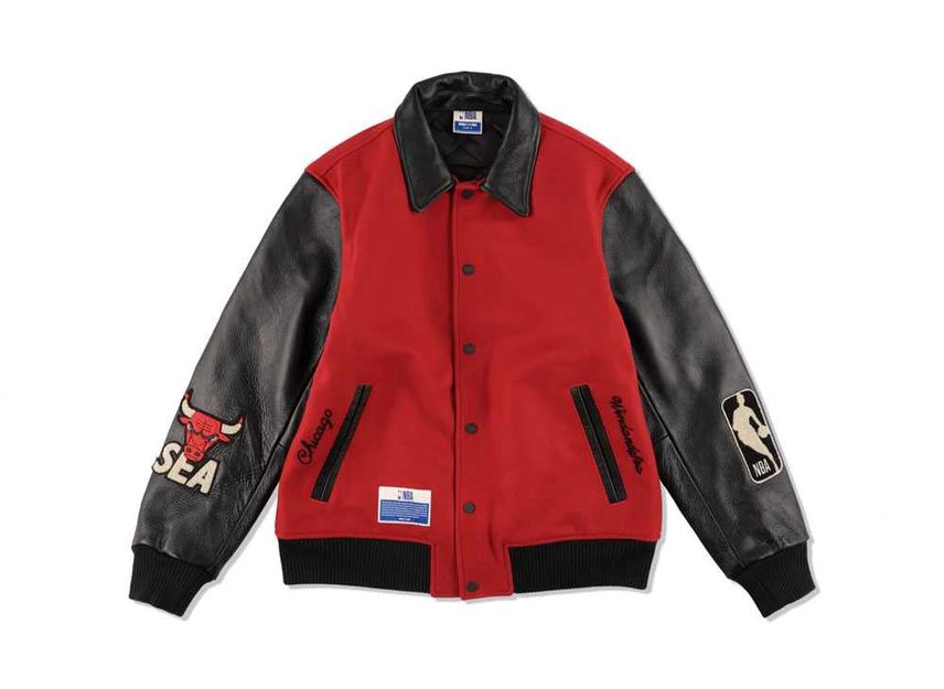 WIND AND SEA NBA x WDS Leather Melton Jacket (Chicago Bulls)