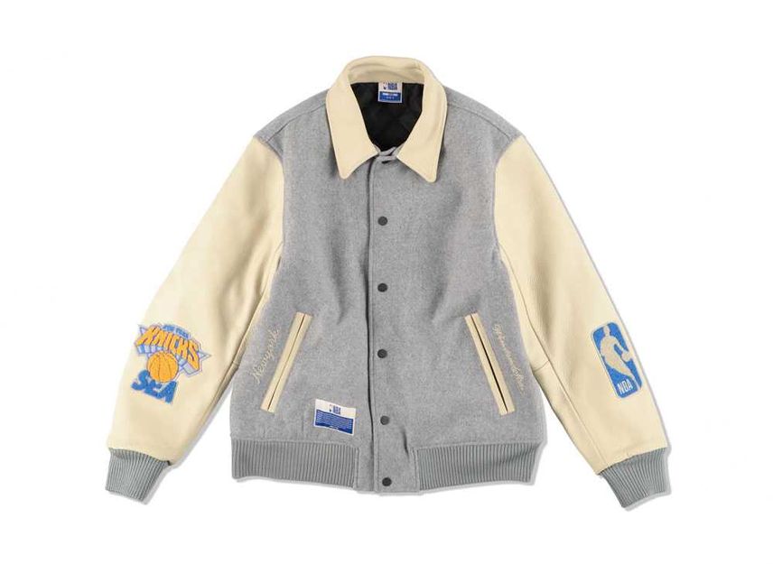 WIND AND SEA NBA x WDS Leather Melton Jacket (New York Knicks