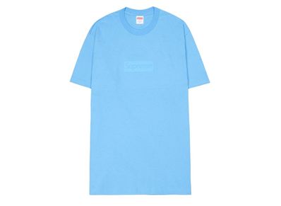 Blue supreme box top logo t shirt