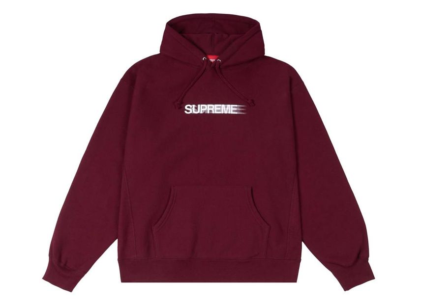 Burgundy supreme top box logo hoodie