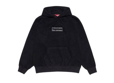 Supreme trademark top hooded sweatshirt black