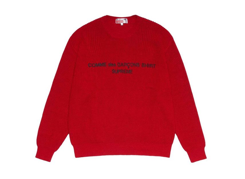 Supreme comme des garcons pullover red best sale