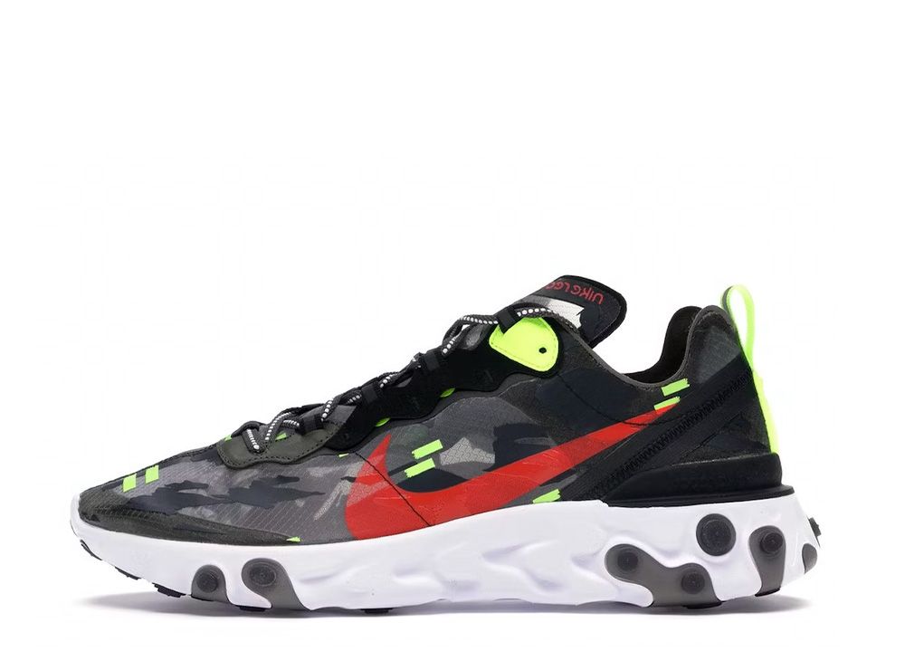 nike react element 87 medium olive volt crimson