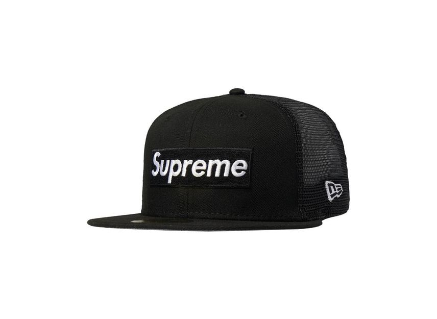 Supreme new era mesh top box logo cap black