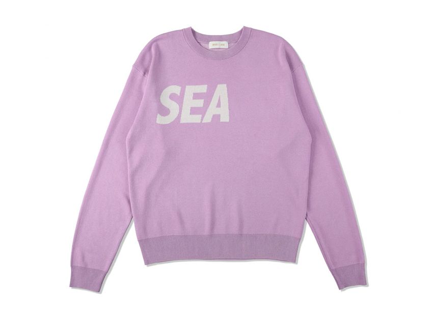 WIND AND SEA SEA SILK BLEND KNIT NAVY L-