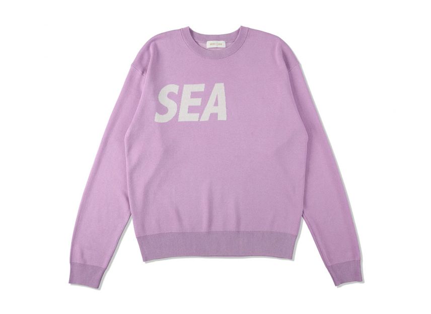 マルチボーダーシリーズ WIND AND SEA SEA SILK BLEND KNIT NAVY L