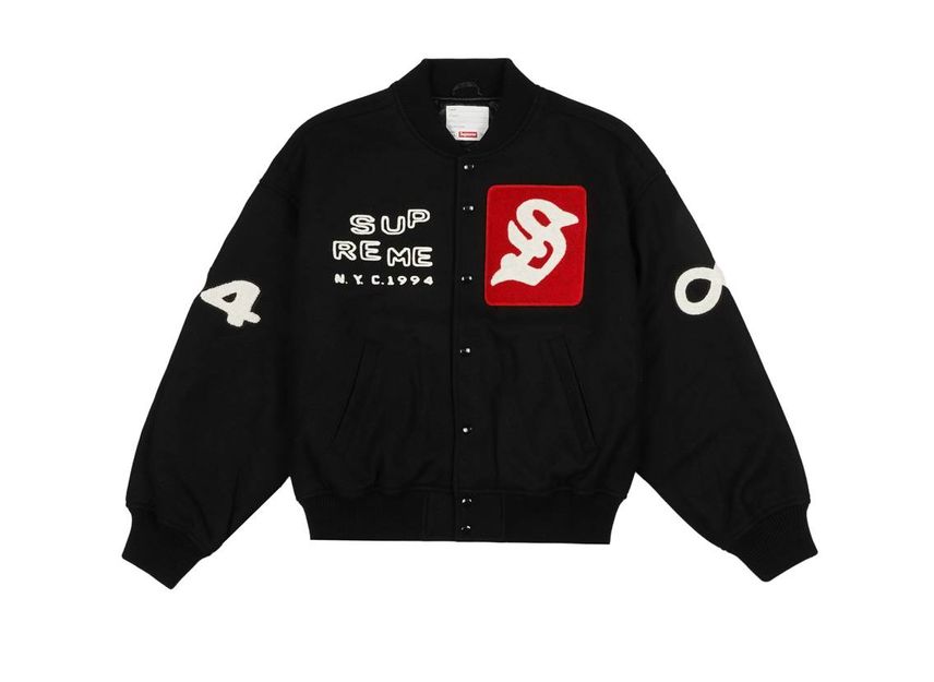 Supreme x 2025 champion varsity jacket
