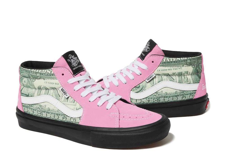 Pink black white vans Clearance
