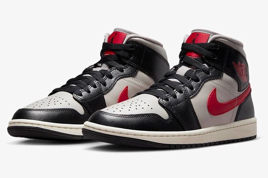 7/8発売|Nike WMNS Air Jordan 1 Mid "Black/College Grey/Gym Red"|抽選/販売/定価情報