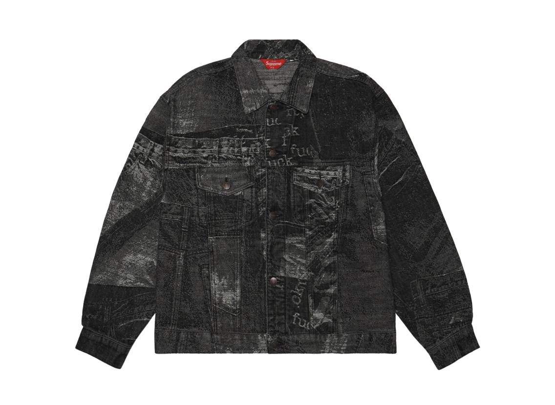 Supreme シュプリーム ジャケット 23SS Archive Denim Jacquard Trucker Jacket Black Medium ジャガード トラッカー デニムジャケット ブラック系 M【新古品】【未使用】