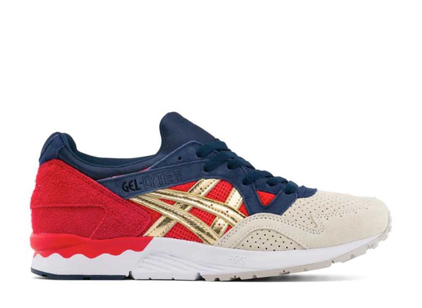 Asics gel lyte v red deals white