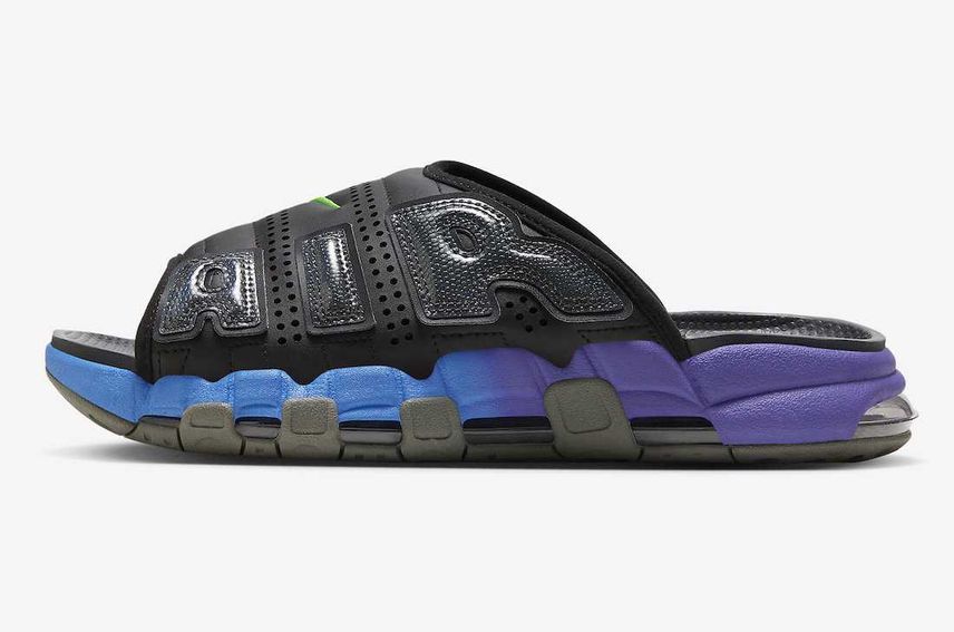 最新リーク|Nike Air More Uptempo Slide "Black/Purple Blue"|抽選/販売/定価情報