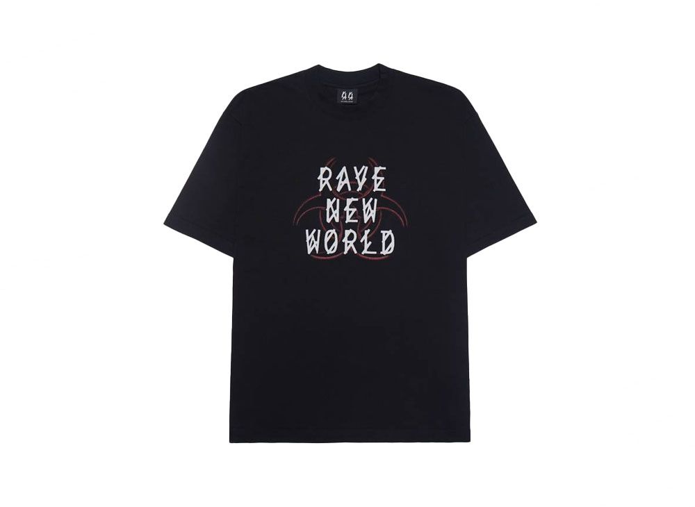 44 LABEL GROUP FALLOUT MASTER TEE JERSEY 16/1 BLACK + RAVE SKULL 