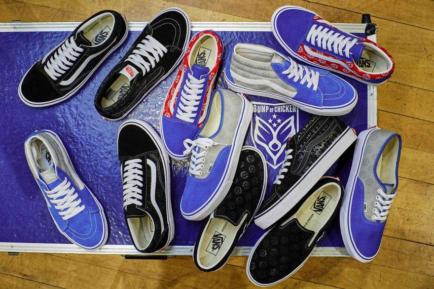 【新品28.0】VANS BUMP OF CHICKEN オールドスクール青赤 ミュージシャン BUMP OF CHICKEN VANS OLDSKOOL (BLUE/RED) BUMP