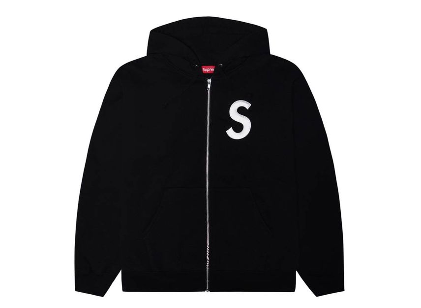 Supreme s logo hoodie top black