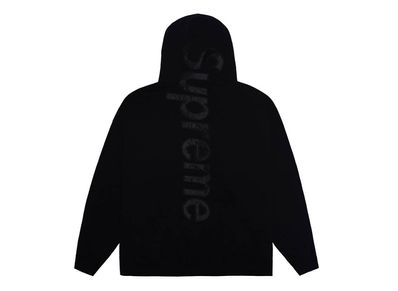 Supreme ブラック サテン アップリケ フーディー スウェットシャツ Supreme ブラック サテン アップリケ フーディー スウェットシャツ