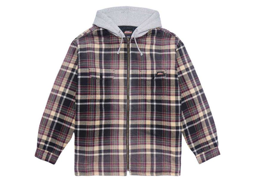 Supreme hooded sales plaid flannel shirt