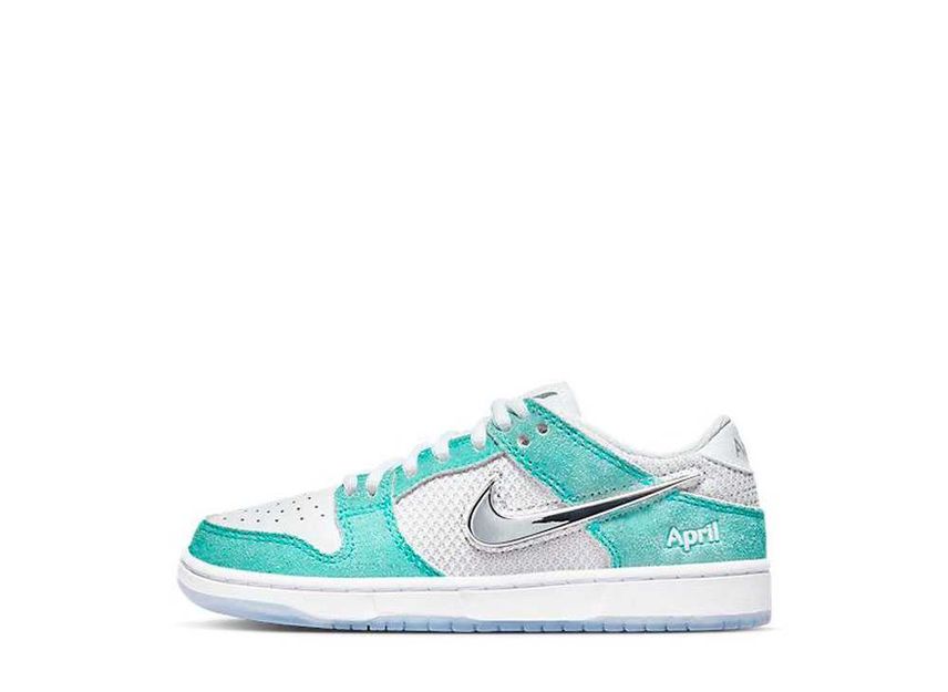 エイプリルスケートボード × ナイキ SB PS ダンク ロー プロ QS "ホワイト アンド マルチ/カラー"(キッズ)