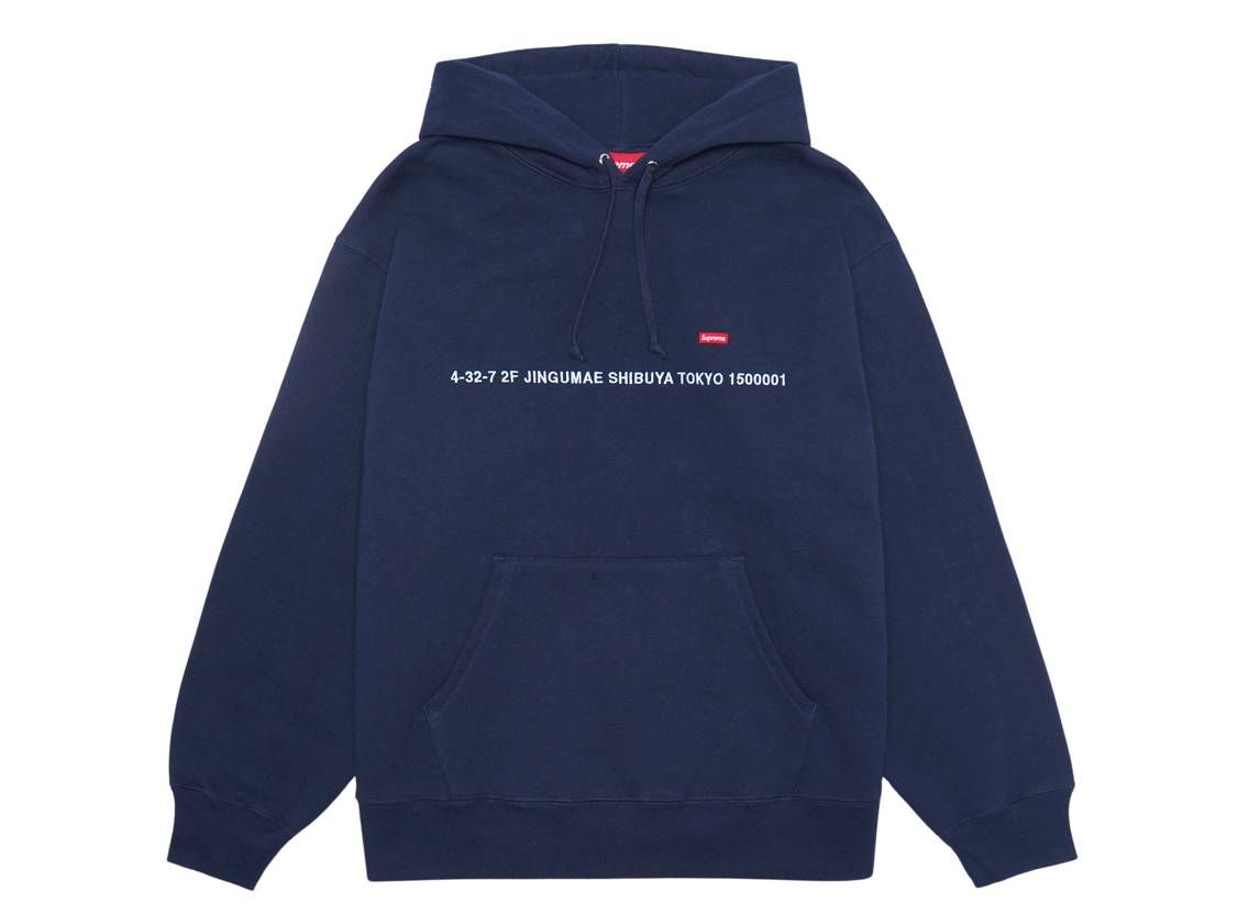 パーカーSupreme small box logo hoodie navy M - パーカー