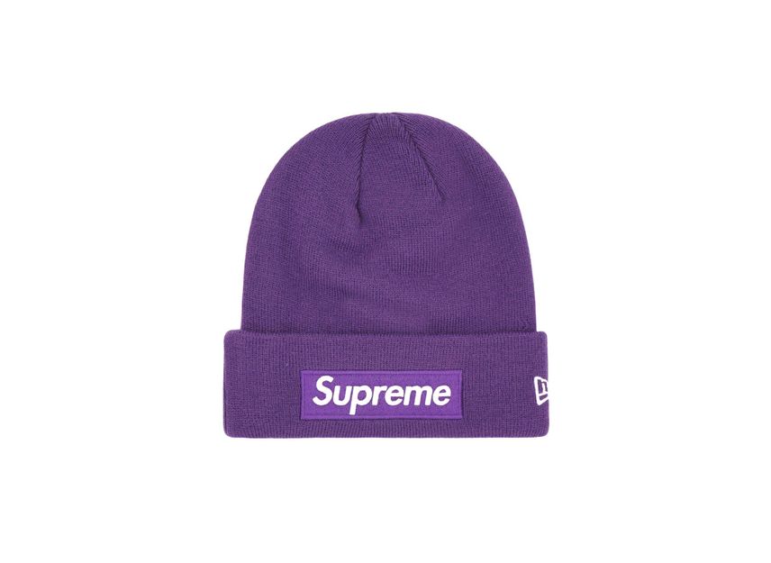 Supreme purple box logo beanie best sale