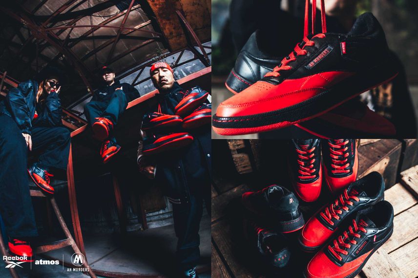 12/23発売|Redspider Junior × atmos × Reebok Club C 85 "Black/Red"|抽選/販売/定価情報