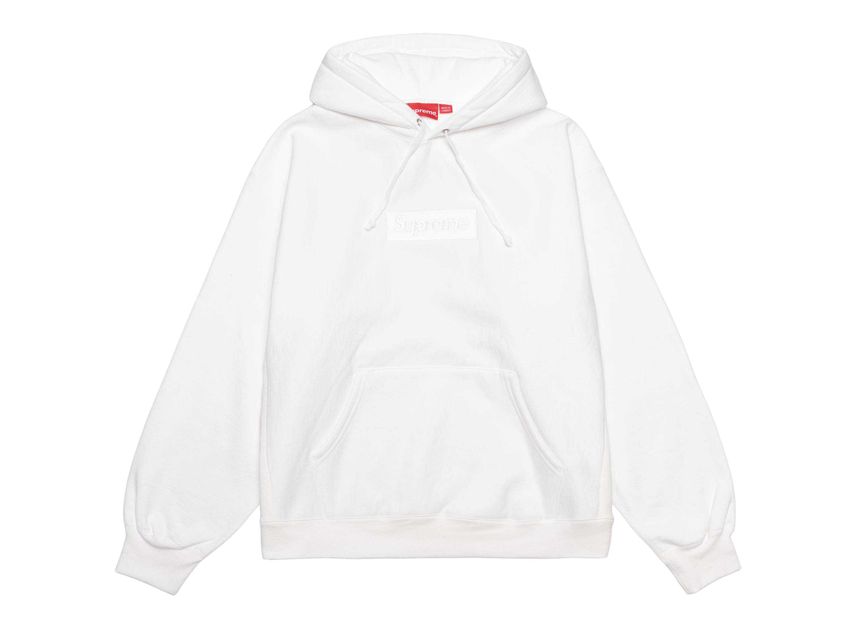 Supreme white 2025 hoodie box logo