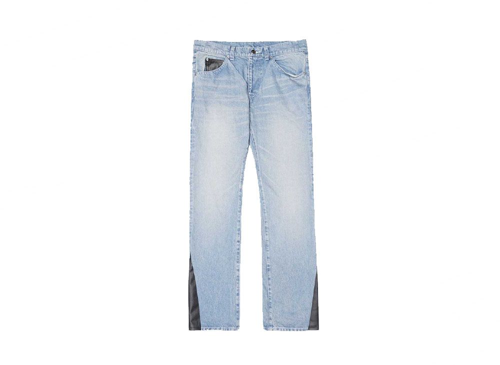 SKINS LEATHER SLID DENIM PANTS 